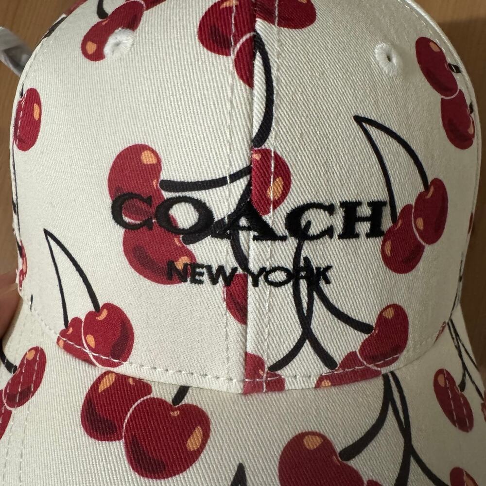 ๐ Coach Cherry Swirl Print Baseball Hat - Picture 3 of 10